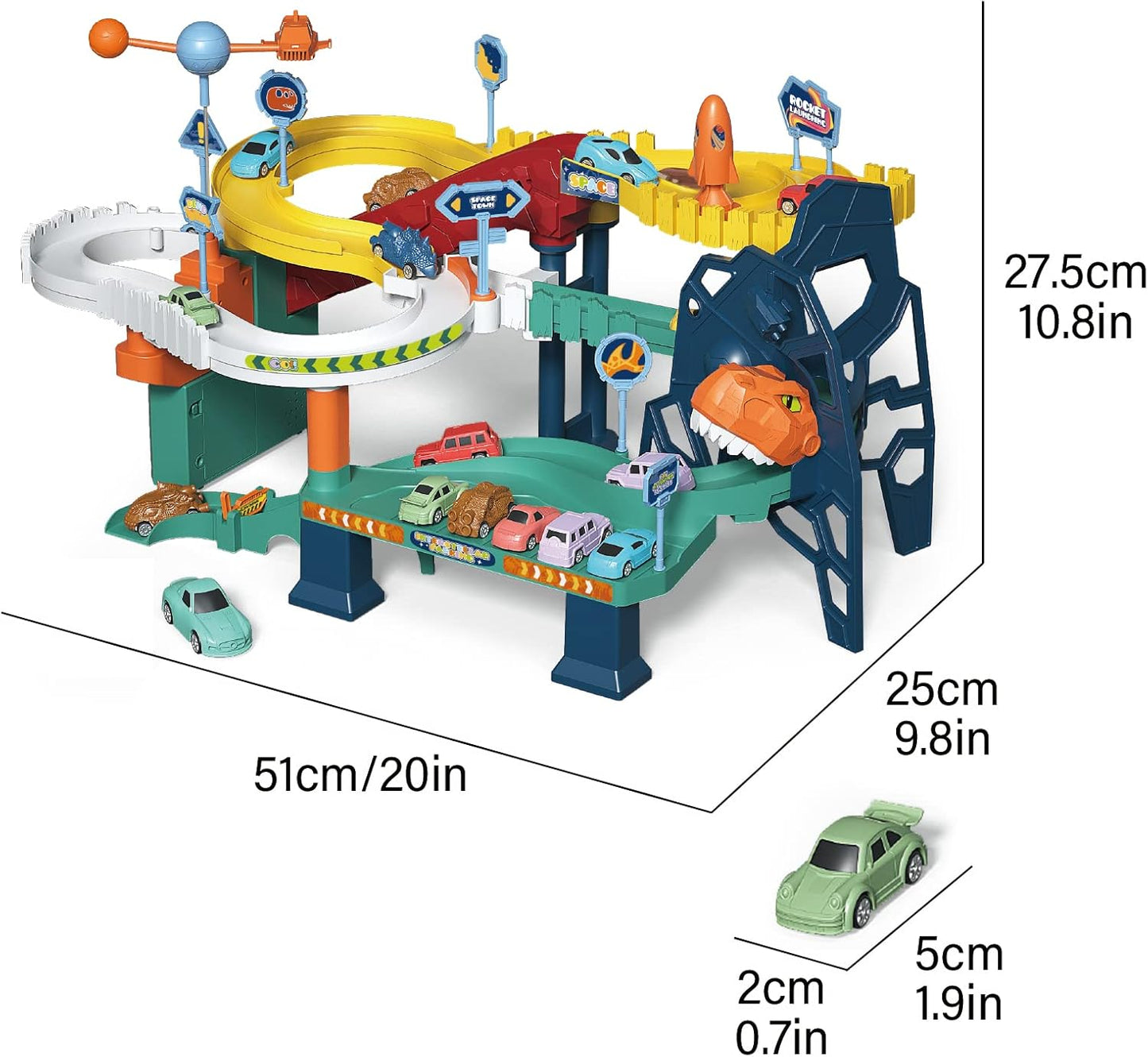 DinoRace Adventure™ || Circuit Voitures Électriques et Dinosaures pour Enfants
