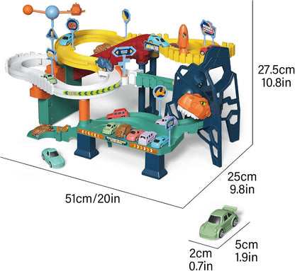DinoRace Adventure™ || Circuit Voitures Électriques et Dinosaures pour Enfants