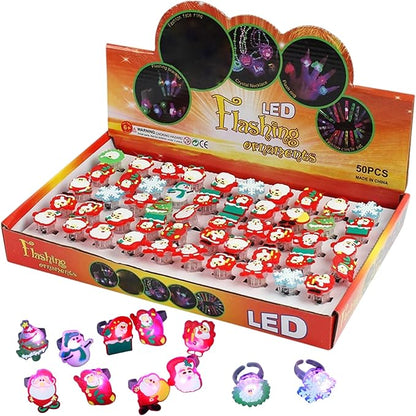 Bagues Festives - Pack de 50 bagues lumineuses pour enfants (4ans+)