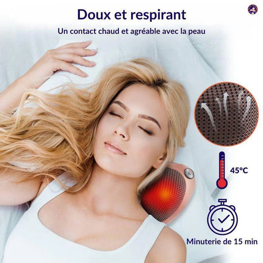 Zen Massage — Appareil shiatsu rotatif relâche stress, tensions et fatigue musculaire rapidement.